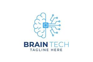 cérebro logotipo adequado para tecnologia logotipo Projeto. cérebro tecnologia vetor logotipo modelo. artificial inteligência logotipo