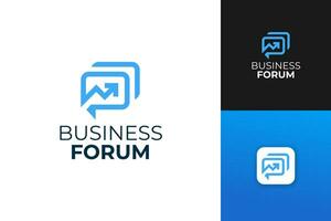 o negócio fórum logotipo Projeto modelo. o negócio conversa e discussão logotipo. vetor