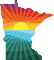 colorida pôr do sol esboço do Minnesota vetor gráfico ilustração ícone