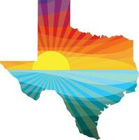 colorida pôr do sol esboço do texas vetor gráfico ilustração ícone