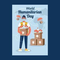 pôster do dia mundial humanitário vetor