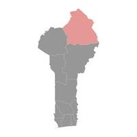 alibori departamento mapa, administrativo divisão do benin. vetor