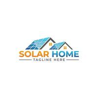 solar energia casa logotipo Projeto vetor modelo