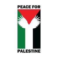 Palestina bandeira vetor ilustração com Paz placa e símbolo do pássaro asas. Paz para Palestina modelo, bandeira, poster Projeto