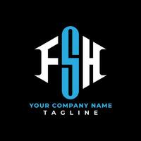 fsh carta logotipo criativo Projeto com vetor gráfico pró vetor