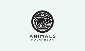 polar Urso vetor logotipo ícone minimalista linha arte Projeto