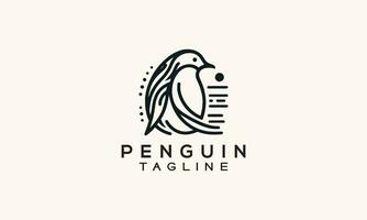 pinguim vetor logotipo ícone minimalista linha arte