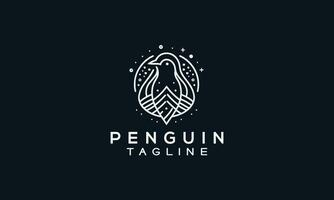 pinguim vetor logotipo ícone minimalista linha arte