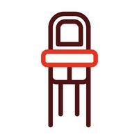 bebê cadeira vetor Grosso linha dois cor ícones para pessoal e comercial usar.