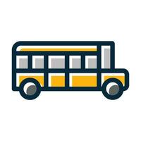 escola ônibus vetor Grosso linha preenchidas Sombrio cores ícones para pessoal e comercial usar.