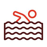 pessoa natação vetor Grosso linha dois cor ícones para pessoal e comercial usar.