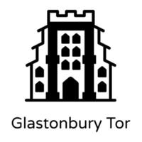Glastonbury Tor e monumento vetor