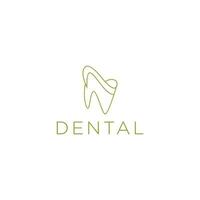 logotipo dental, luxo elegante com arte de linha simples, monoline, estilo de contorno vetor