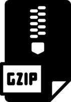 sólido ícone para gzip vetor