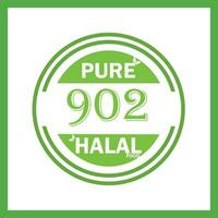 Projeto com halal folha Projeto 902 vetor