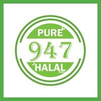 Projeto com halal folha Projeto 947 vetor