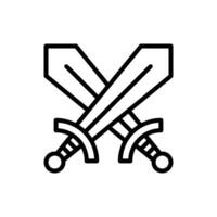 cruzado espadas ícone dentro linha estilo Projeto isolado em branco fundo. editável AVC. vetor
