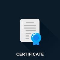 ícone de certificado, estilo simples vetor