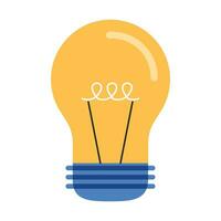 vetor luz lâmpada amarelo brilhando desenho animado vetor ilustração, idéia símbolo