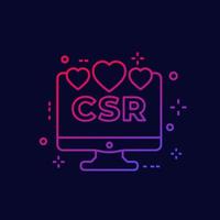 ícone de linha csr para web vetor