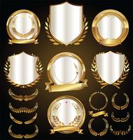 Emblemas e etiquetas de ouro premium de luxo