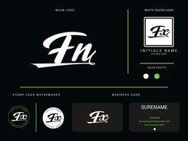 alfabeto fn logotipo marca, minimalista fx fn vestuário moda luxo logotipo ícone vetor