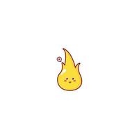 ilustração de personagem fogo fofo sorriso logotipo mascote feliz crianças brincam vetor