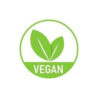 verde símbolo vegano ícone. folheto orgânico placa Como natural e fresco Comida para vegetarianos com limpar \ limpo e corpo seguro vetor nutrição