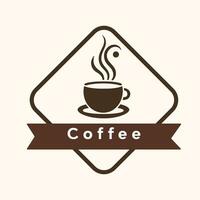 vetor simples e mínimo café logotipo, café cafeteria Projeto conceito com branco fundo
