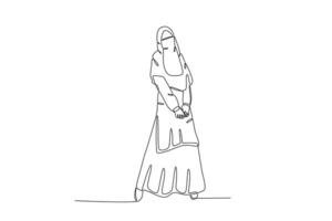 uma mulher desgasta a Niqab graciosamente vetor
