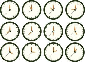 Tempo relógio com linha símbolo isolado vetor Projeto
