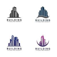 construção de design de ilustração vetorial de logotipo, modelo de logotipo imobiliário vetor