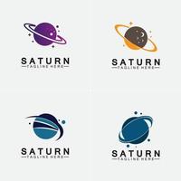 planeta saturno logotipo ilustração vetorial design vetor