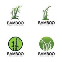 modelo de logotipo de bambu ilustração vetorial ícone design vetor