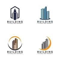 construção de design de ilustração vetorial de logotipo, modelo de logotipo imobiliário vetor