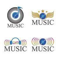 modelo de ilustração de vetor de ícone de logotipo de música