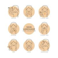 coleção de gestos de linguagem de sinais vetor