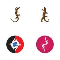 logotipo de ícone de vetor de lagarto e modelo de símbolo