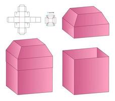 design de modelo cortado de embalagem de caixa. Maquete 3D vetor
