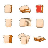 pão branco conjunto pão de vetor para menu de comida, ícone, logotipo, sinal