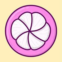 mangostão ilustração vetorial rosa simples fofa fruta mangostão vetor