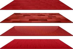 conjunto de diferentes ladrilhos de madeira vermelhos isolados no fundo branco vetor