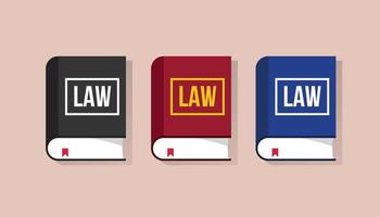 coleção de livros jurídicos com estilo simples e vários vetores de cores