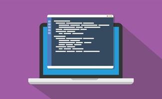 programação do editor de código de texto na tela do laptop