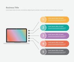 infográfico de laptop com lista de explicação detalhada vetor