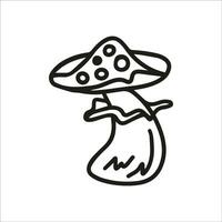 vetor mosca agaric, amanita, venenoso cogumelo isolado em branco fundo ícone. ilustração para sazonal projeto, têxtil, decoração crianças sala de jogos ou cumprimento cartão. mão desenhado impressões e doodle.