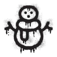 boneco de neve grafite com Preto spray pintura vetor