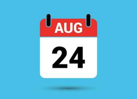 agosto 24 calendário encontro plano ícone dia 24 vetor ilustração