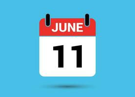 11 Junho calendário encontro plano ícone dia 11 vetor ilustração