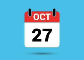 Outubro 27 calendário encontro plano ícone dia 27 vetor ilustração